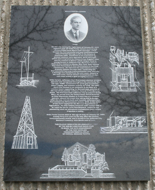 The black granite plaque